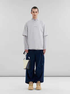 Crossbody Bags>Marni White And Black Tribeca Crossbody Bag With Shoelace Strap SHELL/BLACK