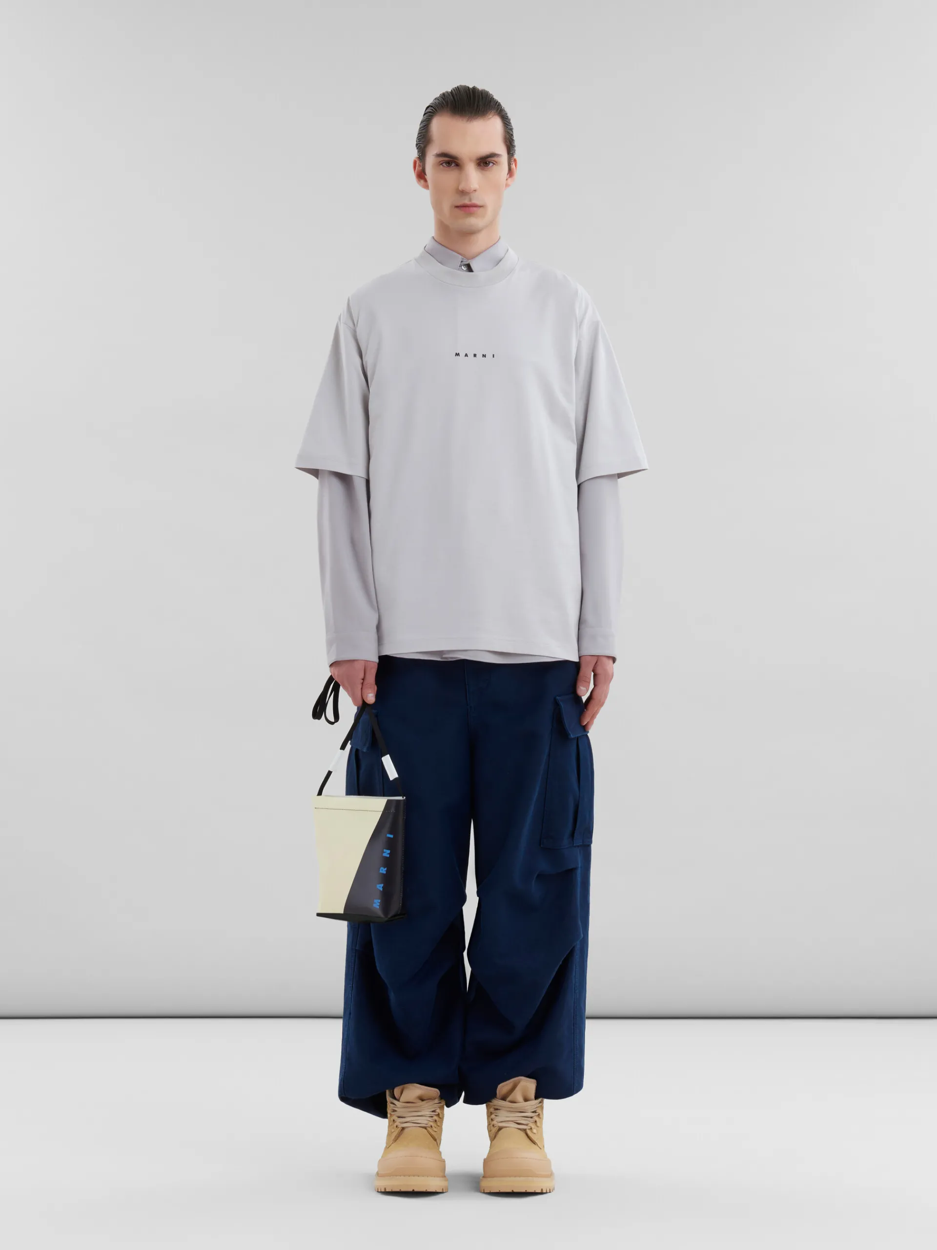 Crossbody Bags>Marni White And Black Tribeca Crossbody Bag With Shoelace Strap SHELL/BLACK