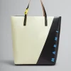Tote Bags>Marni White And Black Tribeca Shopper With Tag SHELL/BLACK