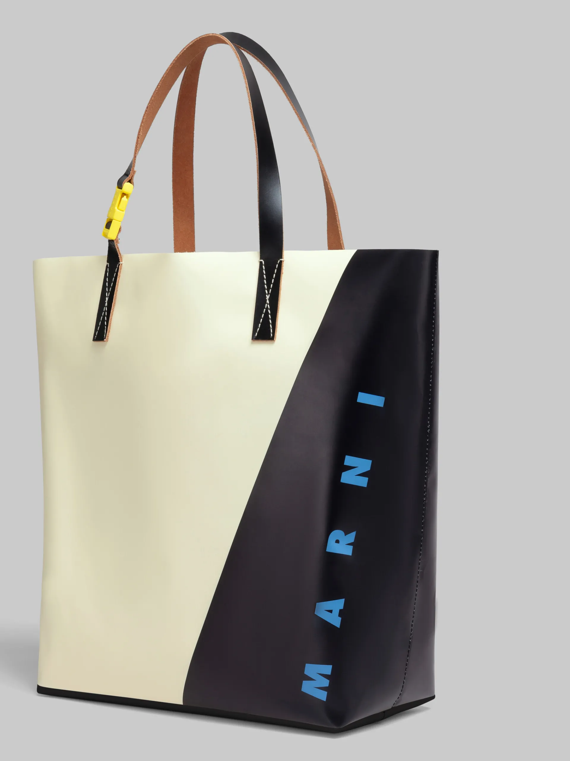 Tote Bags>Marni White And Black Tribeca Shopper With Tag SHELL/BLACK