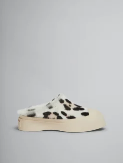 Sneakers | Pablo>Marni White Animalier Print Shearling Pablo Sabot WHITE/GREY