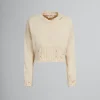 Knitwear>Marni White Cotton Cropped Sweater STONEWHITE