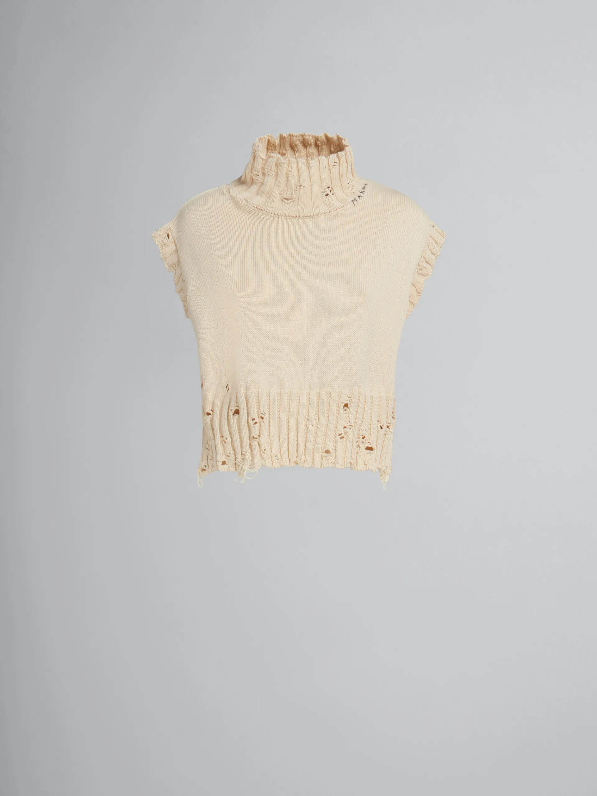 Knitwear>Marni White Cotton Cropped Vest STONEWHITE