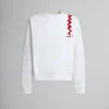 Sweatshirts>Marni White Cotton Sweatshirt With Mending Logo NATURAL WHITE