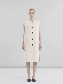 Coats & Jackets>Marni White Felt Sleeveless Jacket ANTIQUEWHITE
