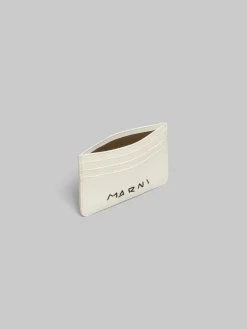 Wallets & Small Leather Goods>Marni White Leather Cardholder With Mending IVORY