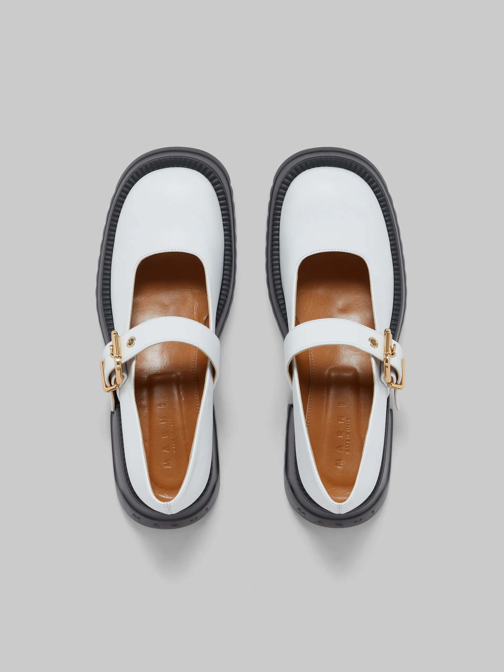 Heels | Sneakers>Marni White Leather Mary Jane With Platform Sole LILYWHITE