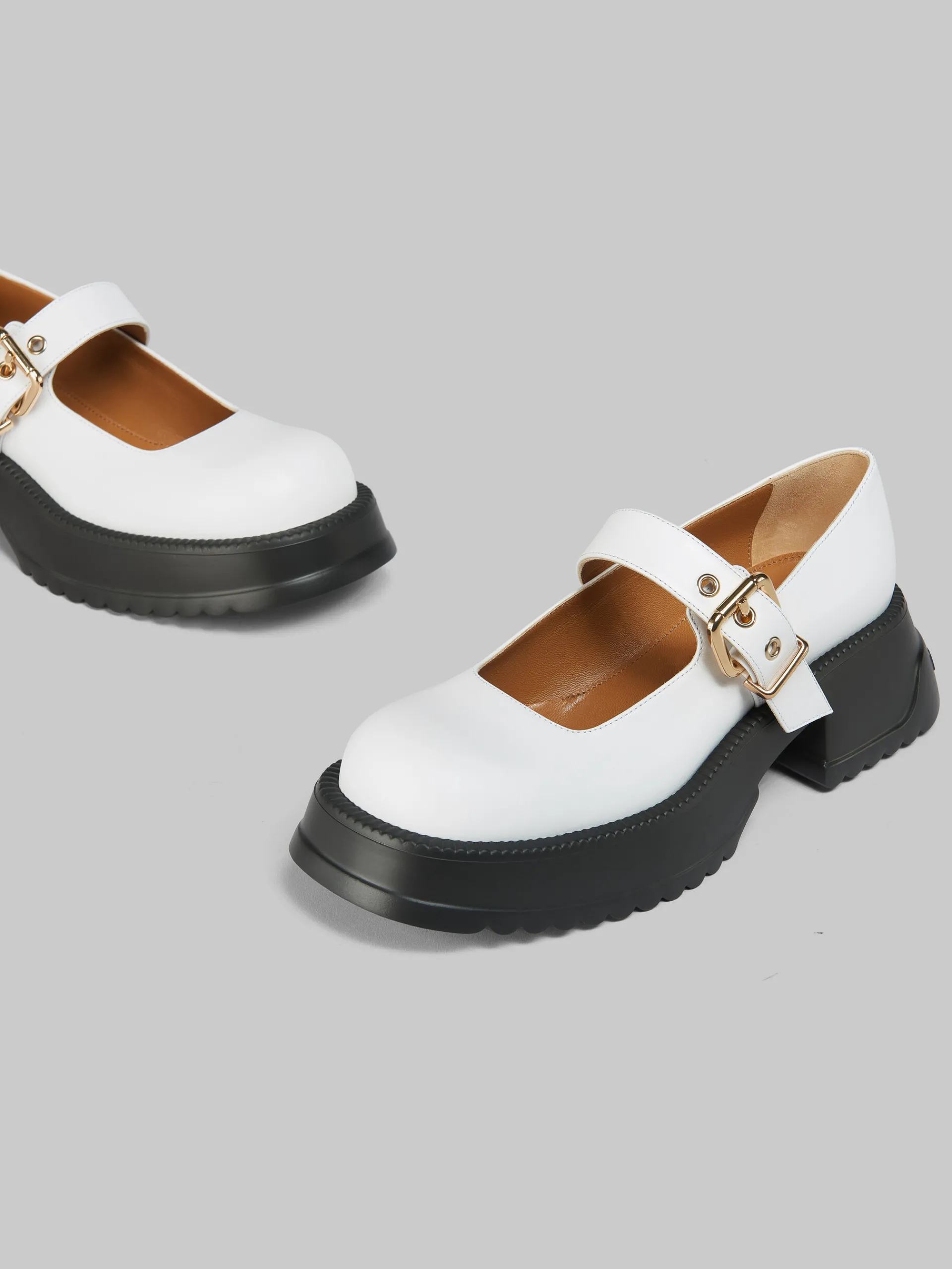 Heels | Sneakers>Marni White Leather Mary Jane With Platform Sole LILYWHITE
