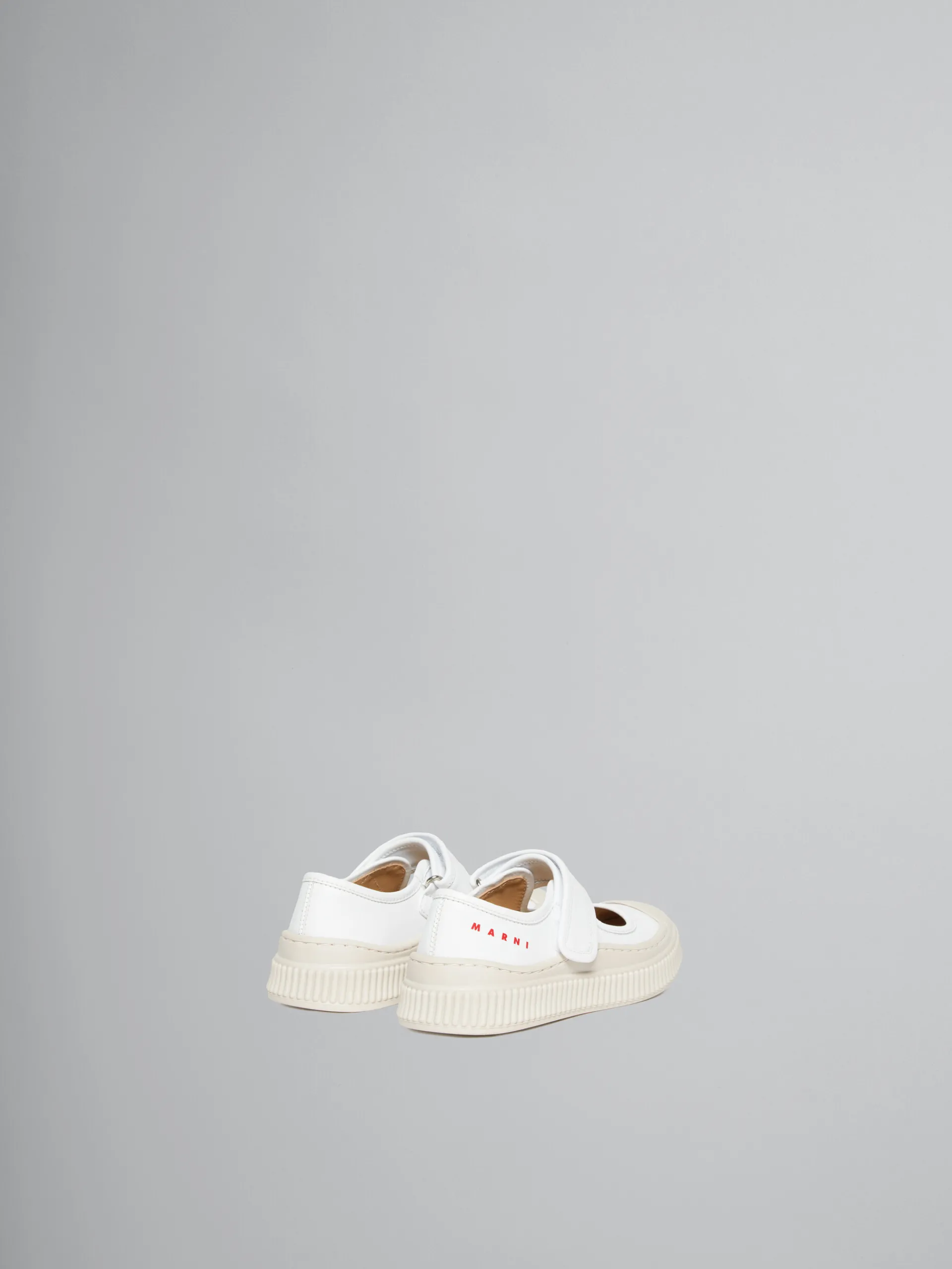 Kids>Marni White Leather Mary-Jane Sneaker WHITE/RED