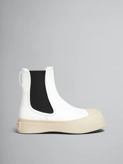 Boots | Pablo>Marni White Leather Pablo Chelsea Boot LILYWHITE