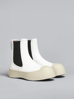 Boots | Pablo>Marni White Leather Pablo Chelsea Boot LILYWHITE