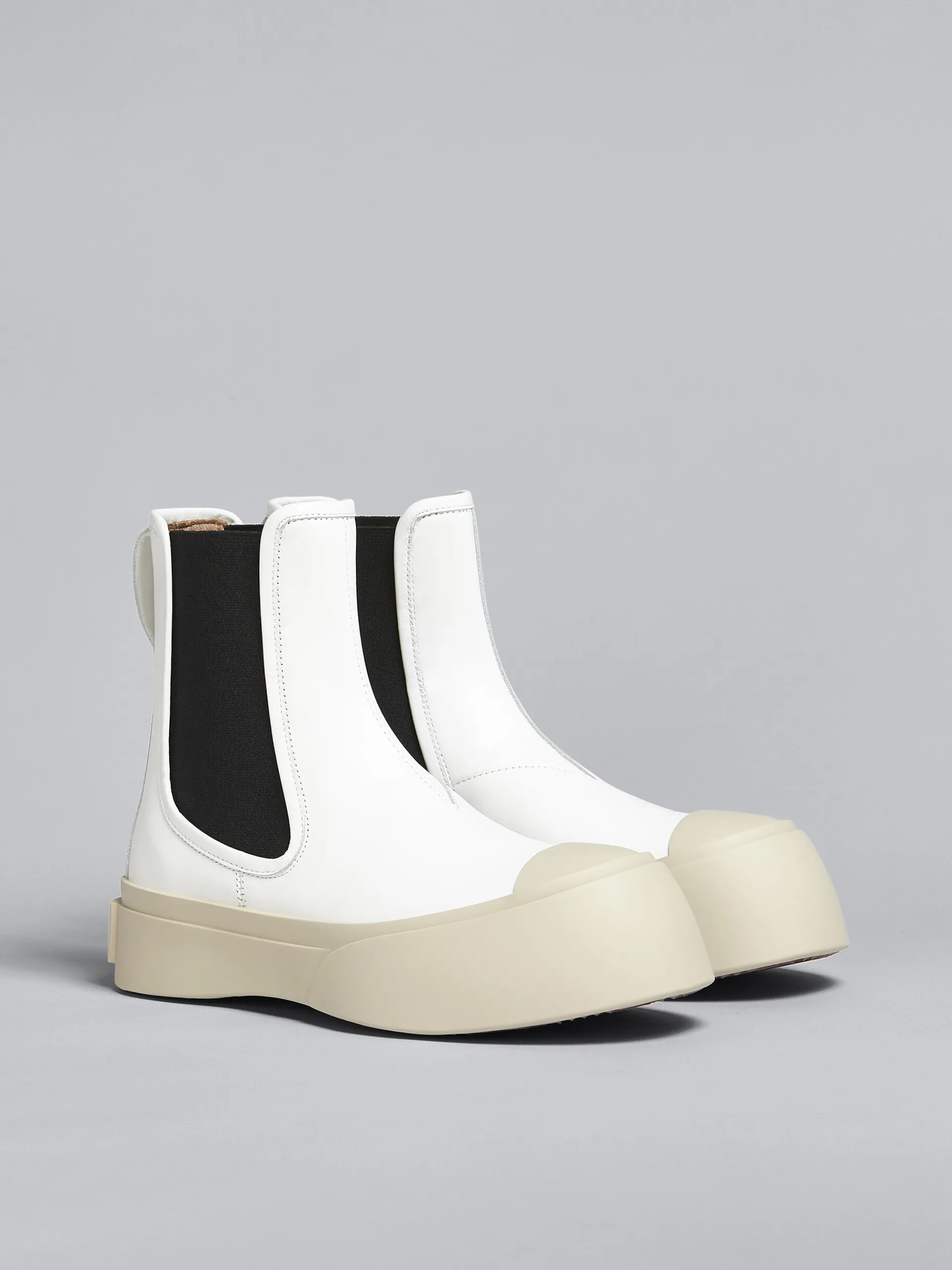 Boots | Pablo>Marni White Leather Pablo Chelsea Boot LILYWHITE