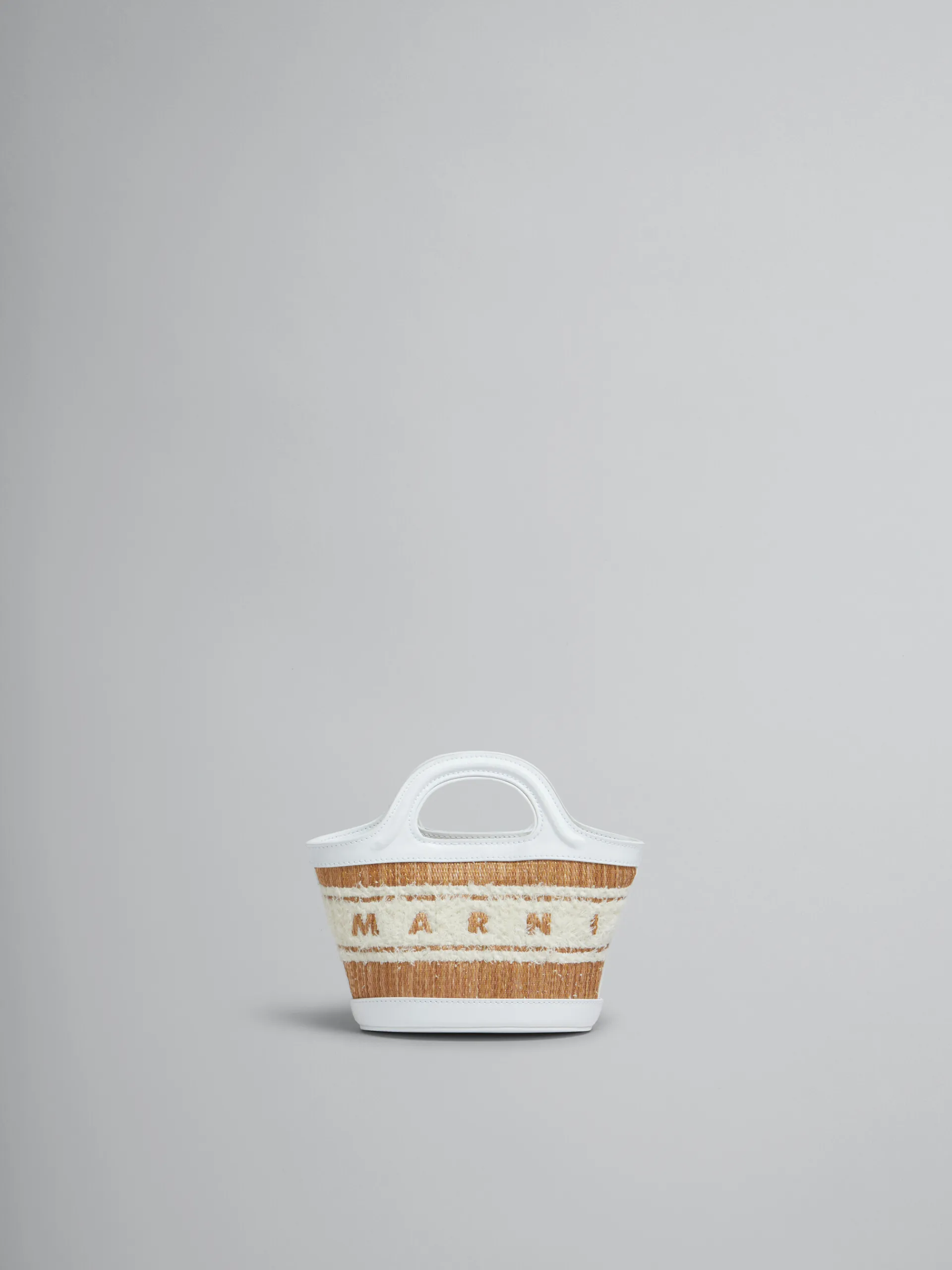Tropicalia Bag | Handbags>Marni White Leather Raffia-effect Tropicalia Micro Bag With Tufted Logo ECRU/WHITE