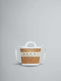 Shoulder Bags | Tropicalia Bag>Marni White Leather Tropicalia Small Bucket Bag With Tufted Logo ECRU/WHITE