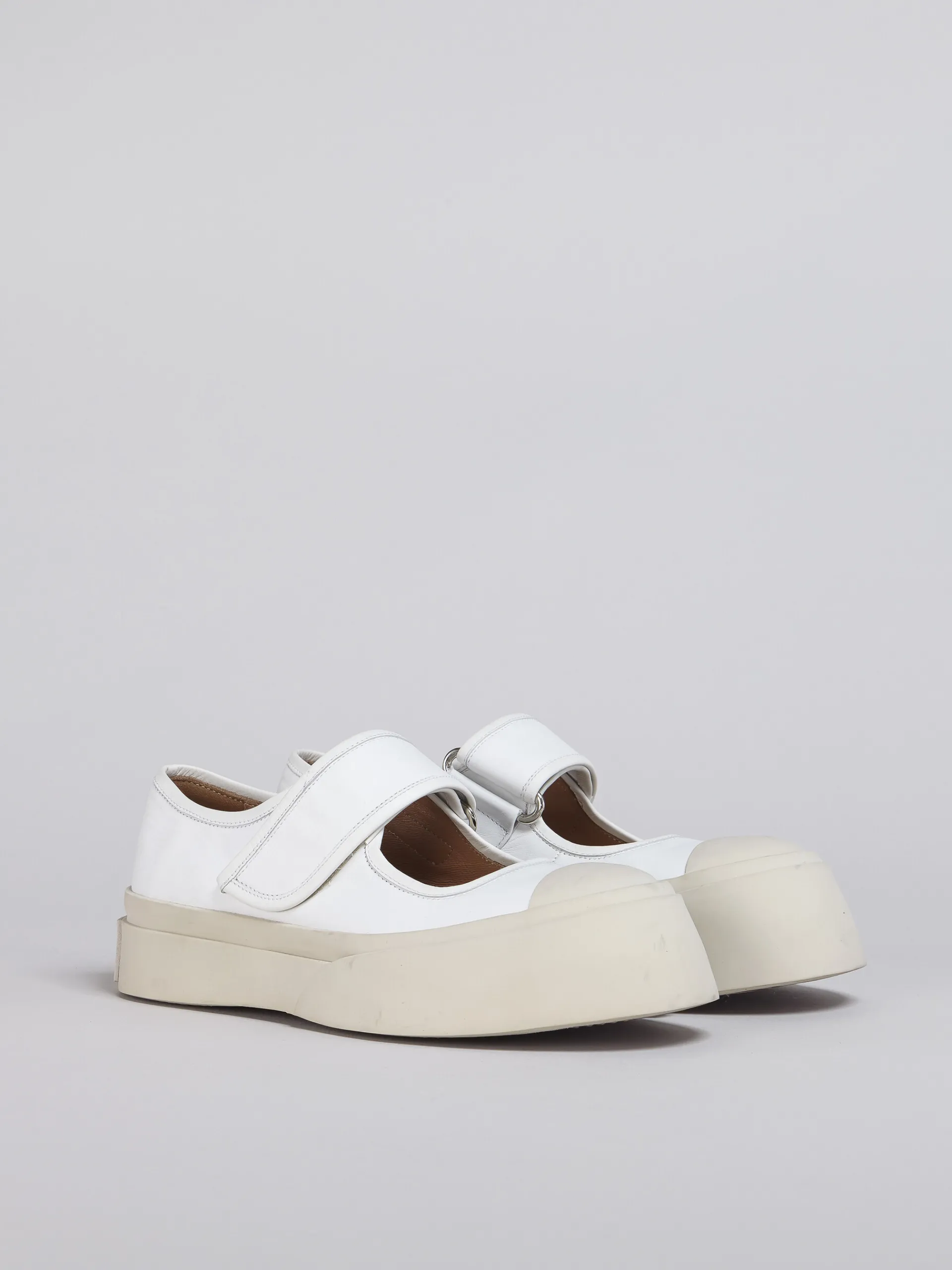 Sneakers | Pablo>Marni White Nappa Leather Mary Jane Sneaker LILYWHITE