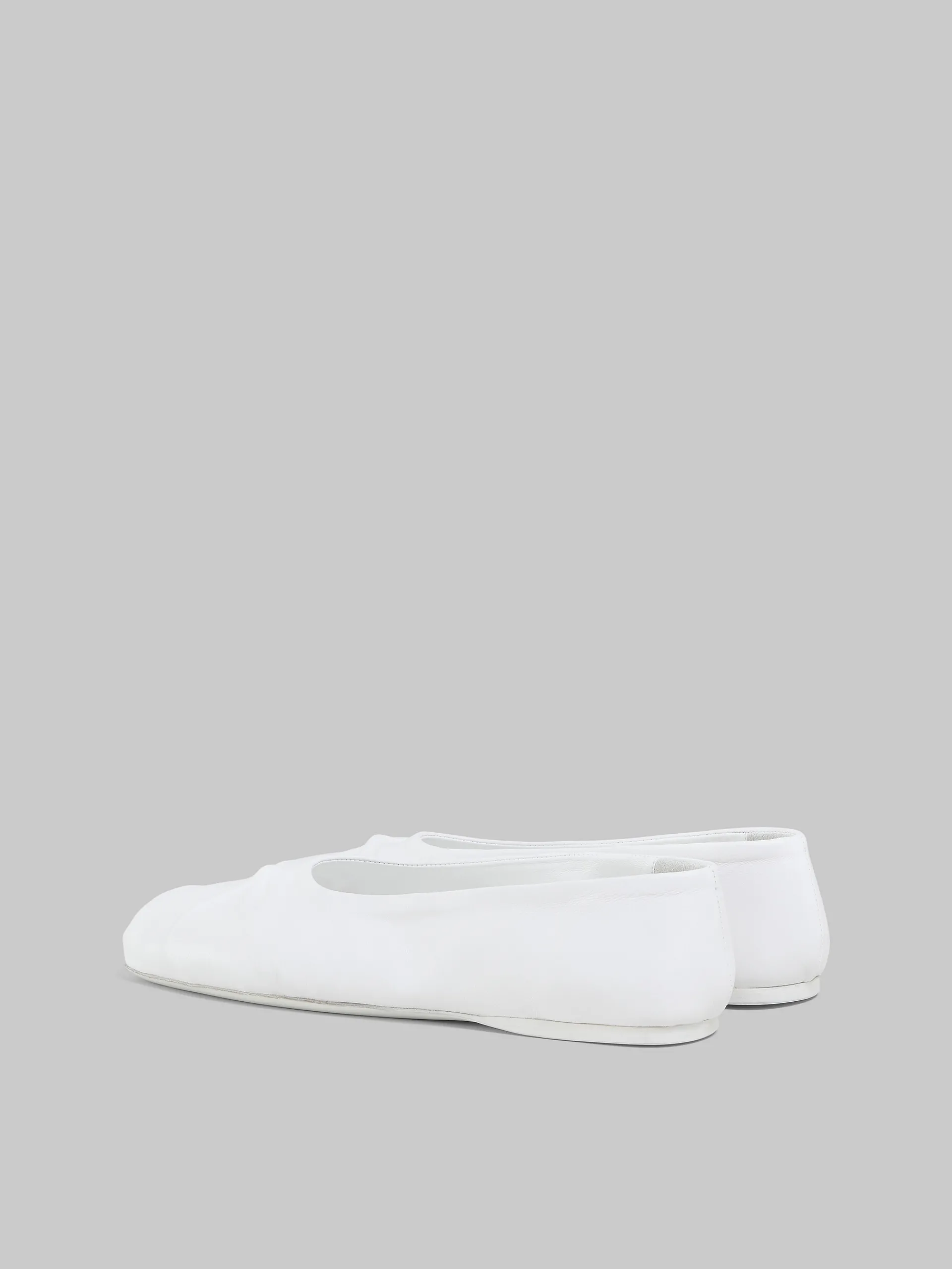Flats>Marni White Nappa Leather Seamless Little Bow Ballet Flat LILYWHITE