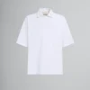 Tops & T-Shirts>Marni White Organic Cotton Oversized Polo Shirt With Patches LILYWHITE