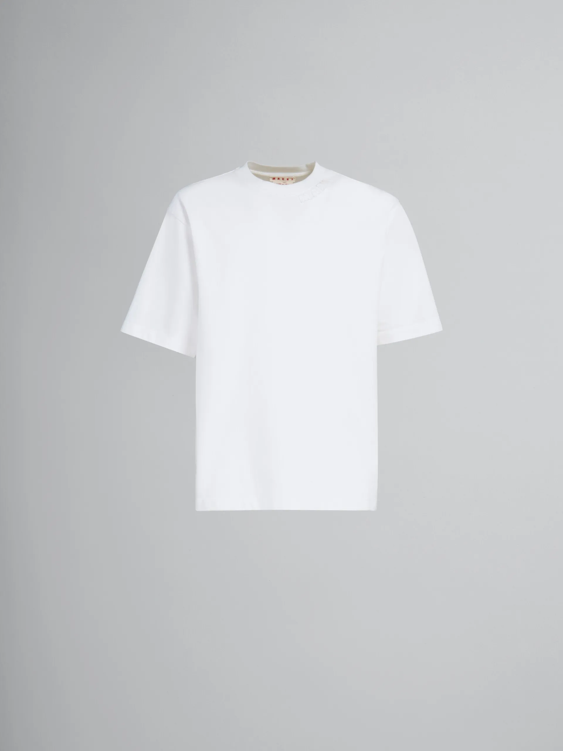 Tops & T-Shirts>Marni White Organic Cotton Oversized T-shirt With Patches LILYWHITE