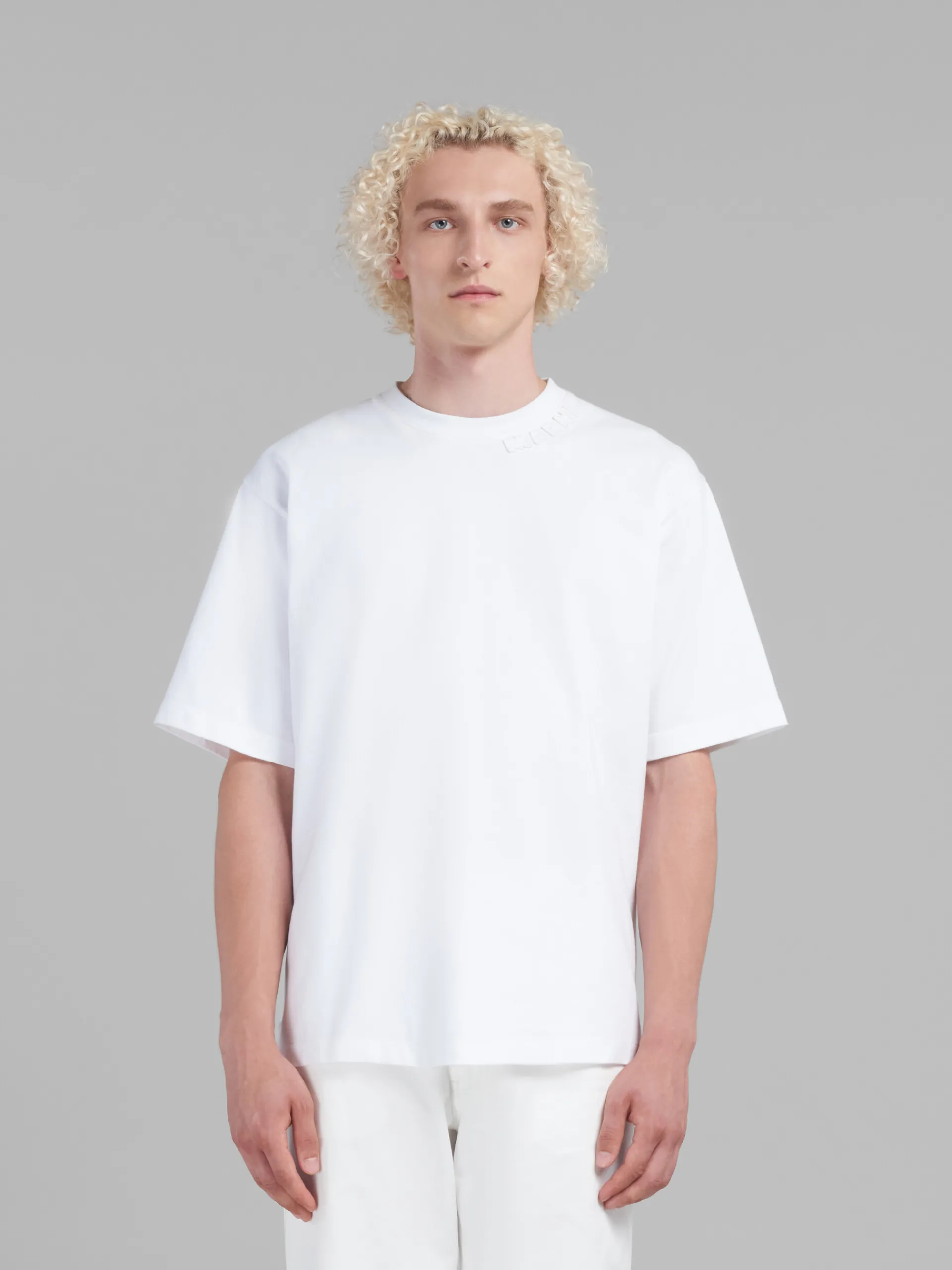 Tops & T-Shirts>Marni White Organic Cotton Oversized T-shirt With Patches LILYWHITE