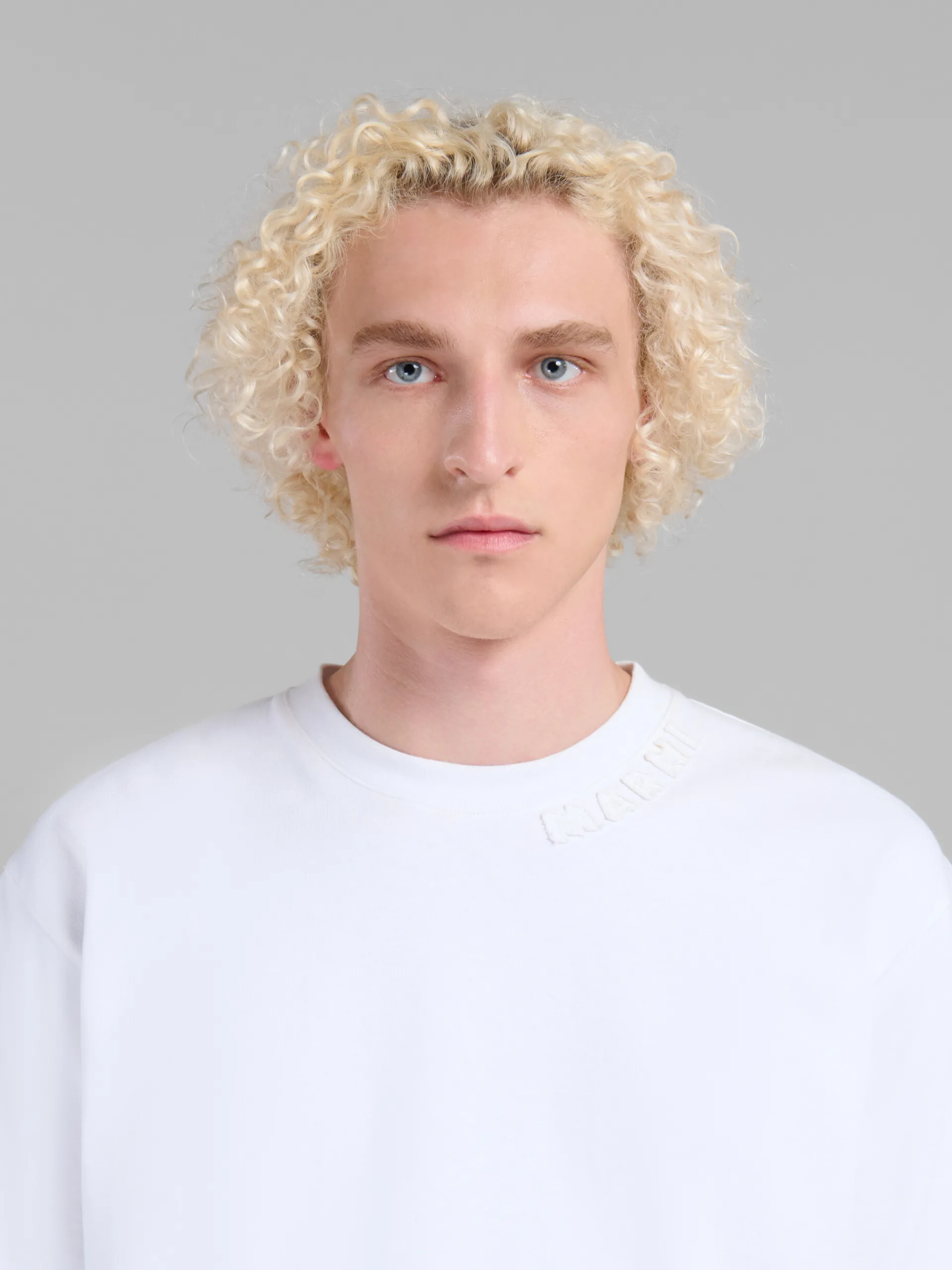 Tops & T-Shirts>Marni White Organic Cotton Oversized T-shirt With Patches LILYWHITE