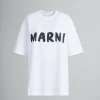 Tops & T-Shirts>Marni White Organic Cotton T-shirt With Logo LILYWHITE