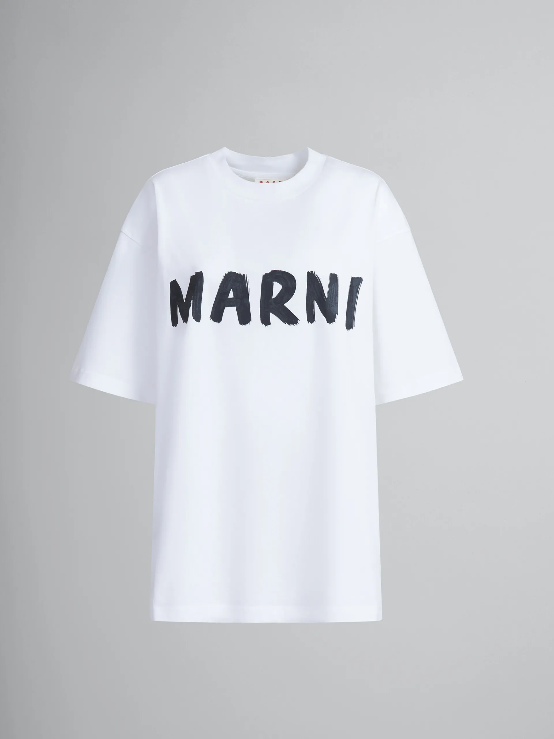 Tops & T-Shirts>Marni White Organic Cotton T-shirt With Logo LILYWHITE
