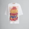 Tops & T-Shirts | Tops & T-Shirts>Marni White Organic Cotton T-shirt With 30th Anniversary Print LILYWHITE