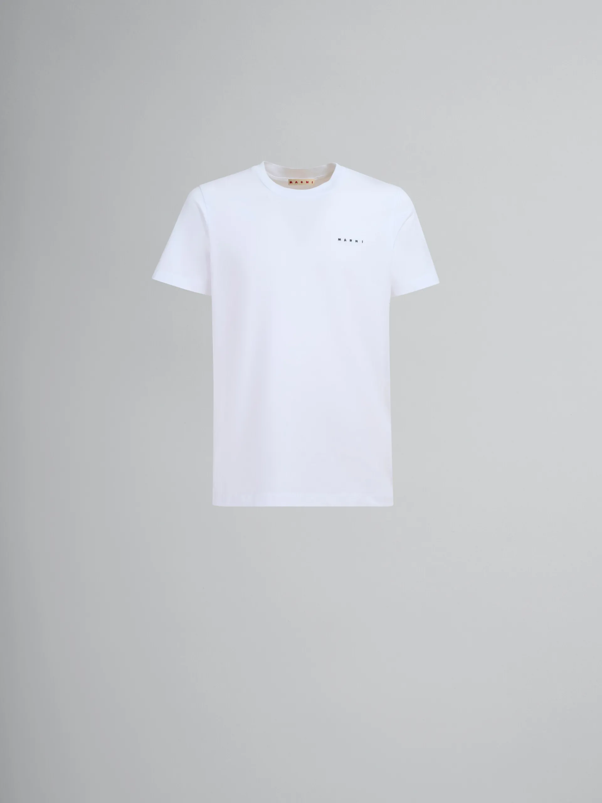 Tops & T-Shirts>Marni White Organic Cotton T-shirt With Mini Logo LILYWHITE