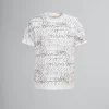 Tops & T-Shirts>Marni White Organic Cotton T-shirt With Scribble Motif LILYWHITE
