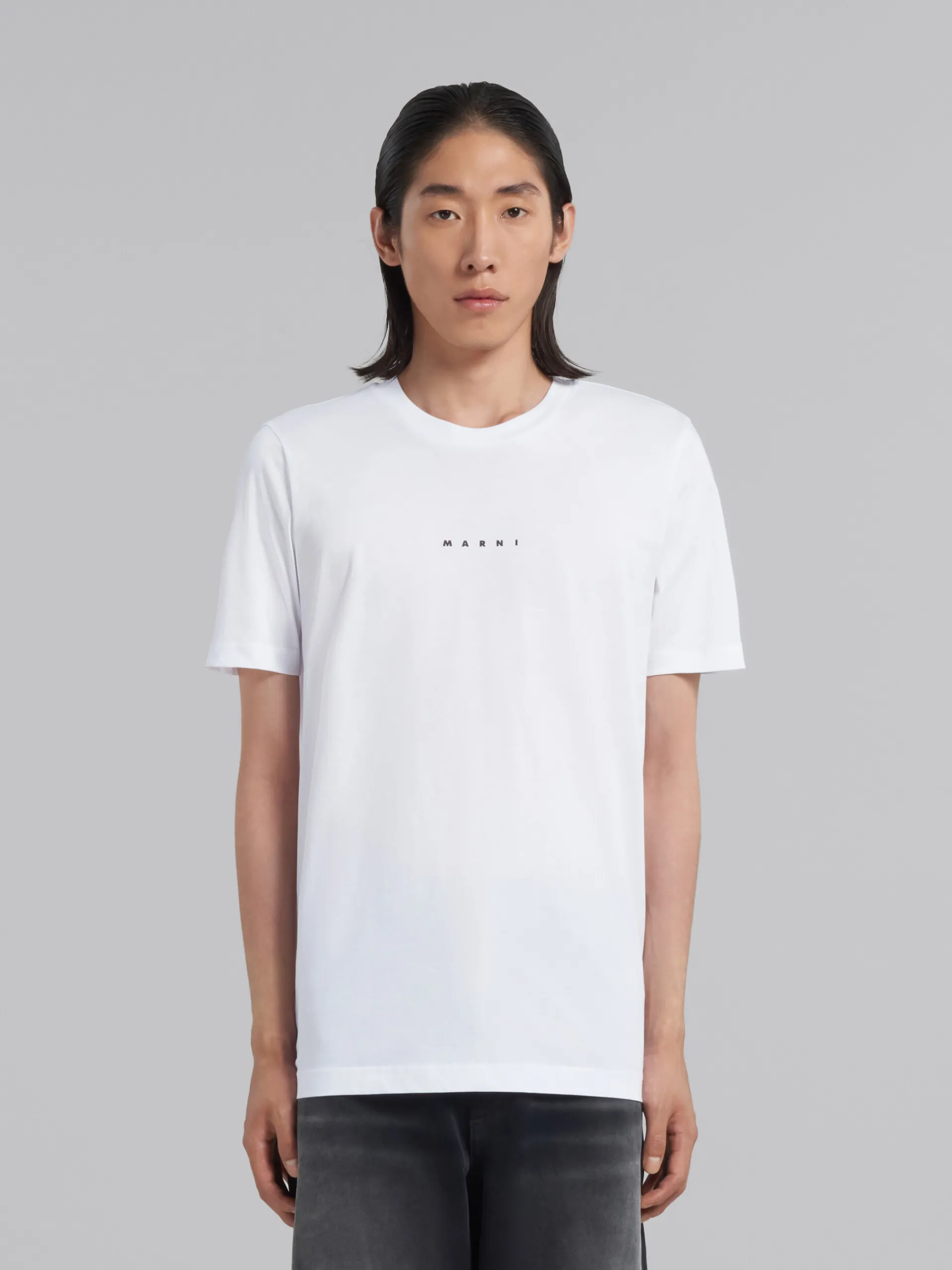 Tops & T-Shirts>Marni White Organic Cotton T-shirt With Logo LILYWHITE