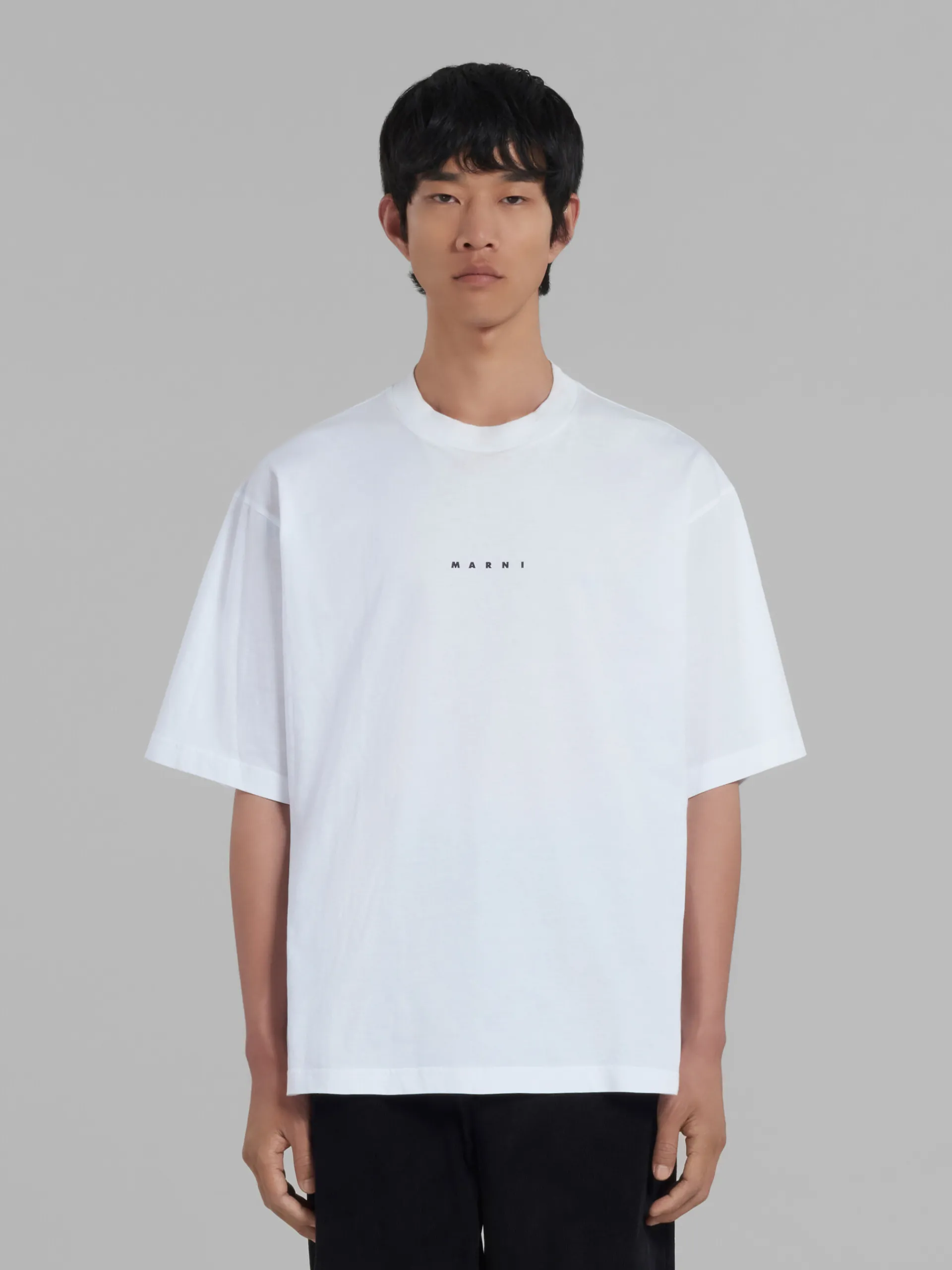 Tops & T-Shirts>Marni White Organic Cotton T-shirt With Logo LILYWHITE