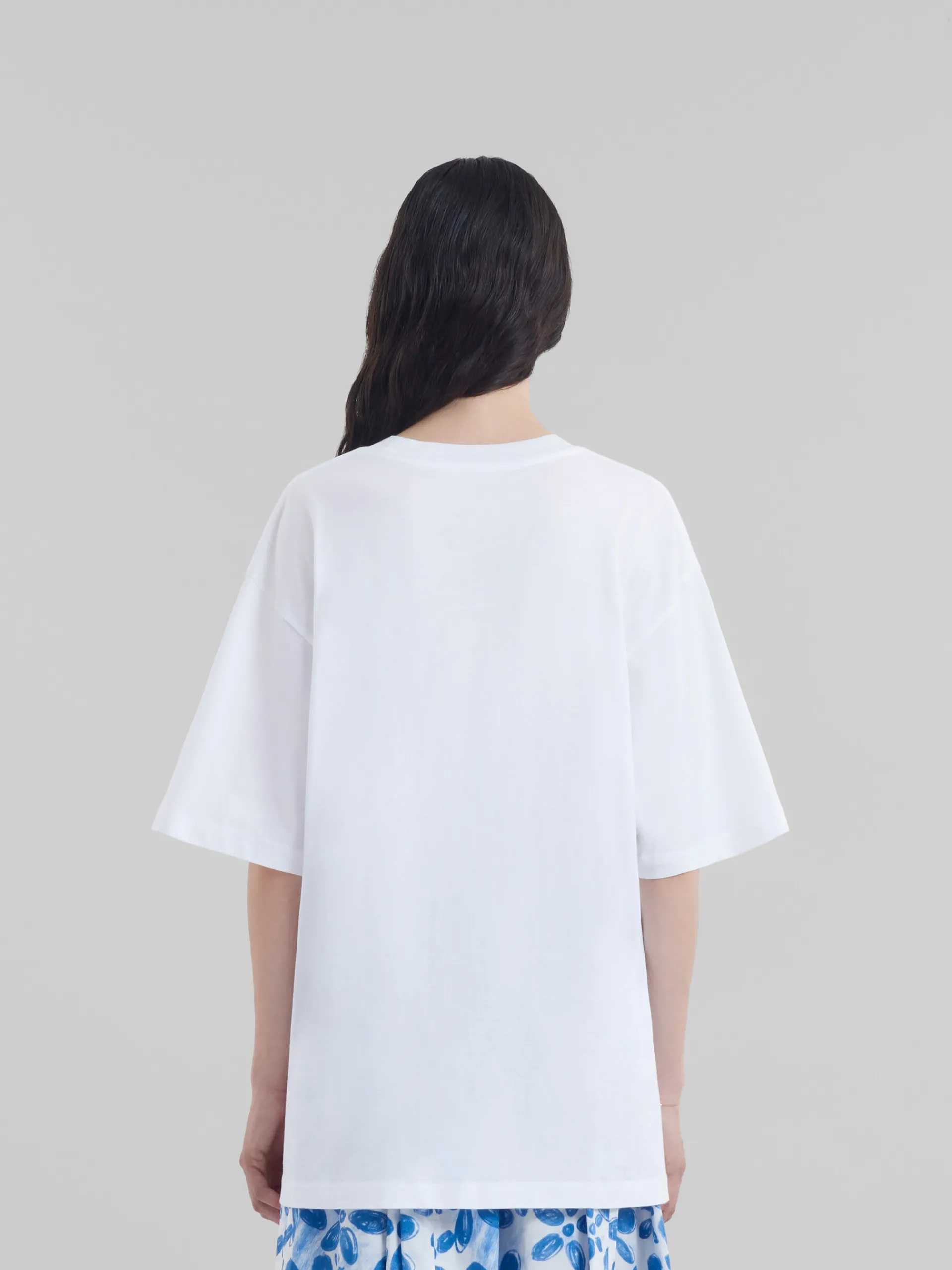 Tops & T-Shirts>Marni White Organic Cotton T-shirt With Logo LILYWHITE