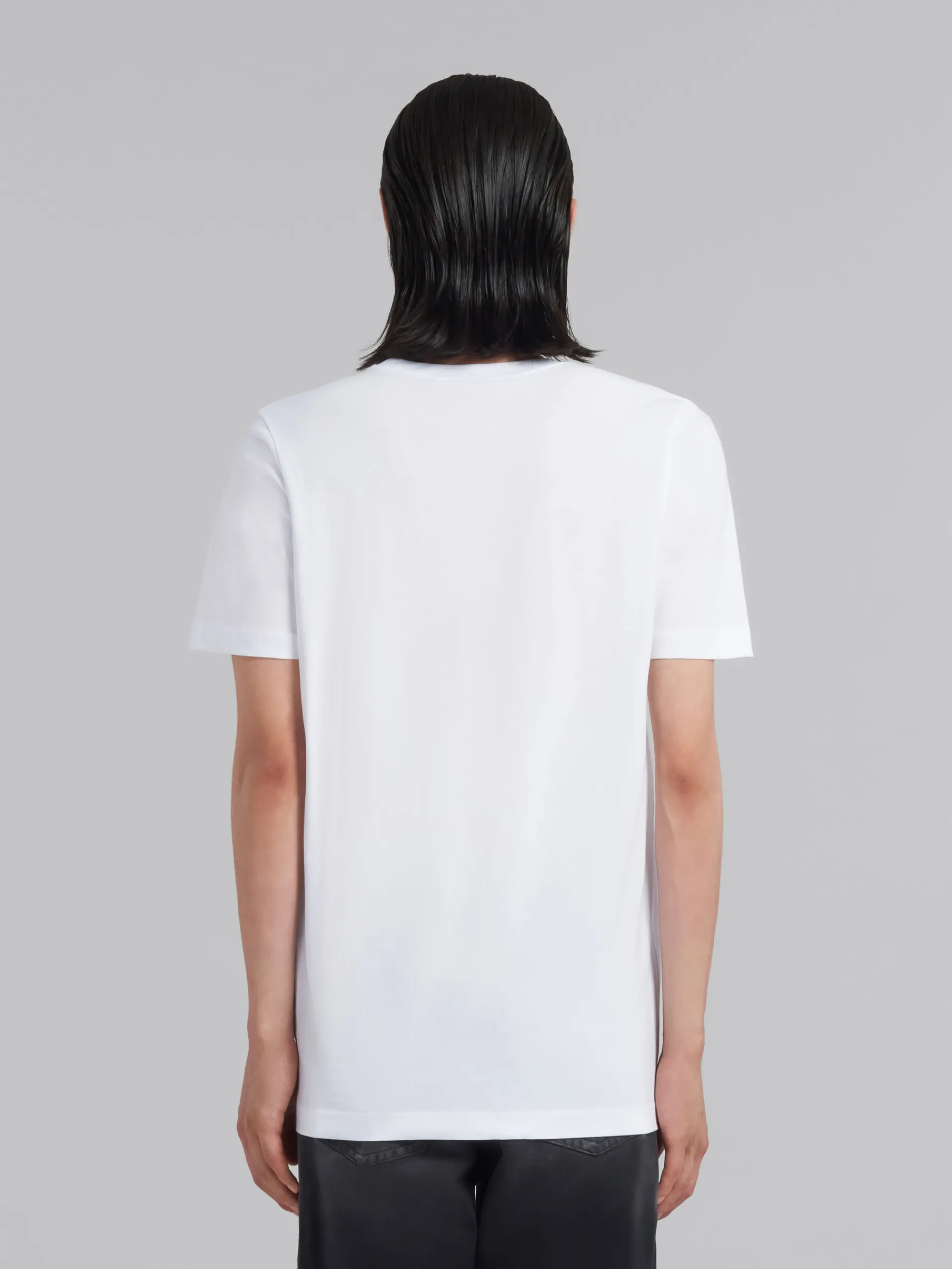 Tops & T-Shirts>Marni White Organic Cotton T-shirt With Logo LILYWHITE