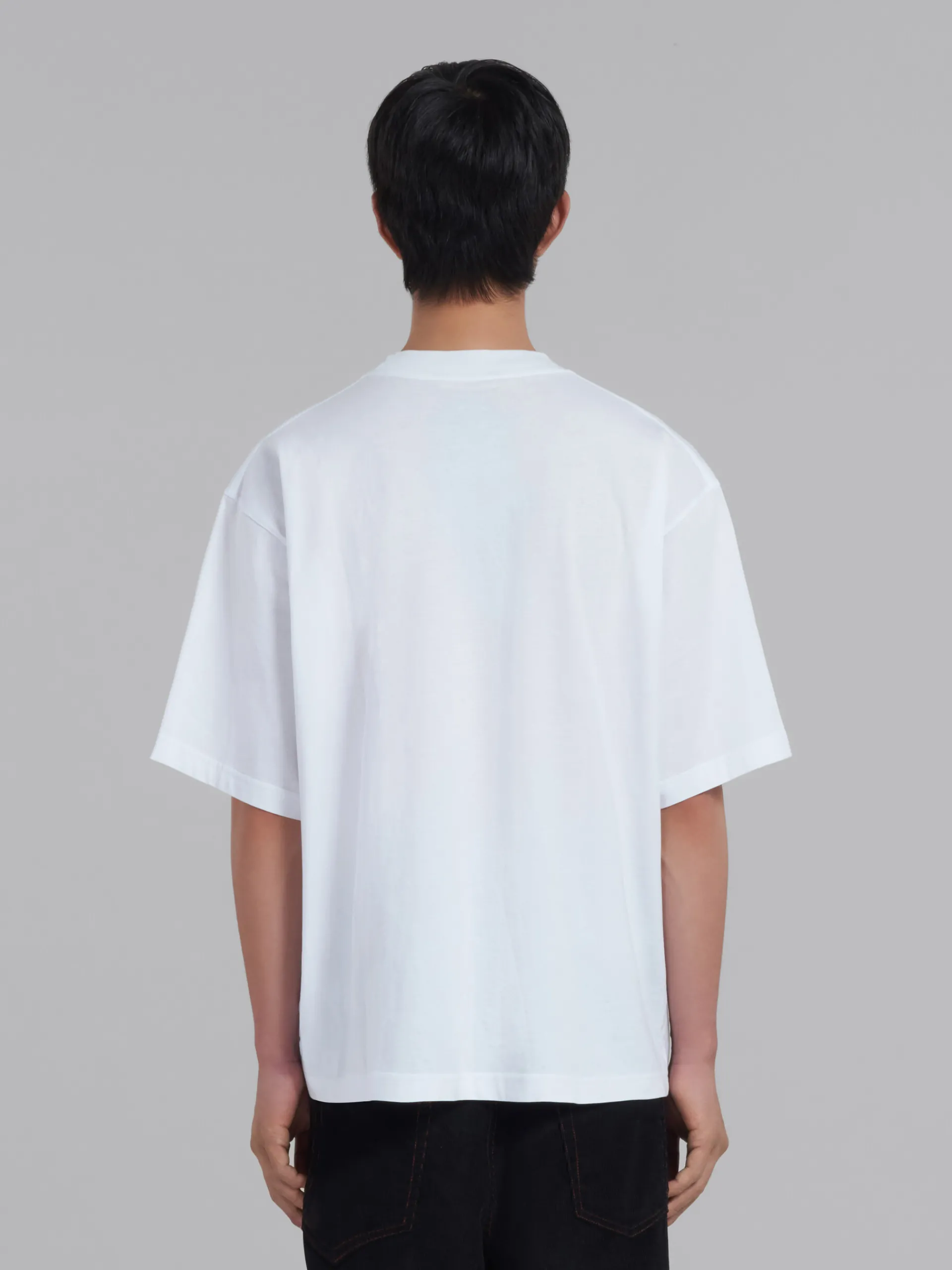 Tops & T-Shirts>Marni White Organic Cotton T-shirt With Logo LILYWHITE