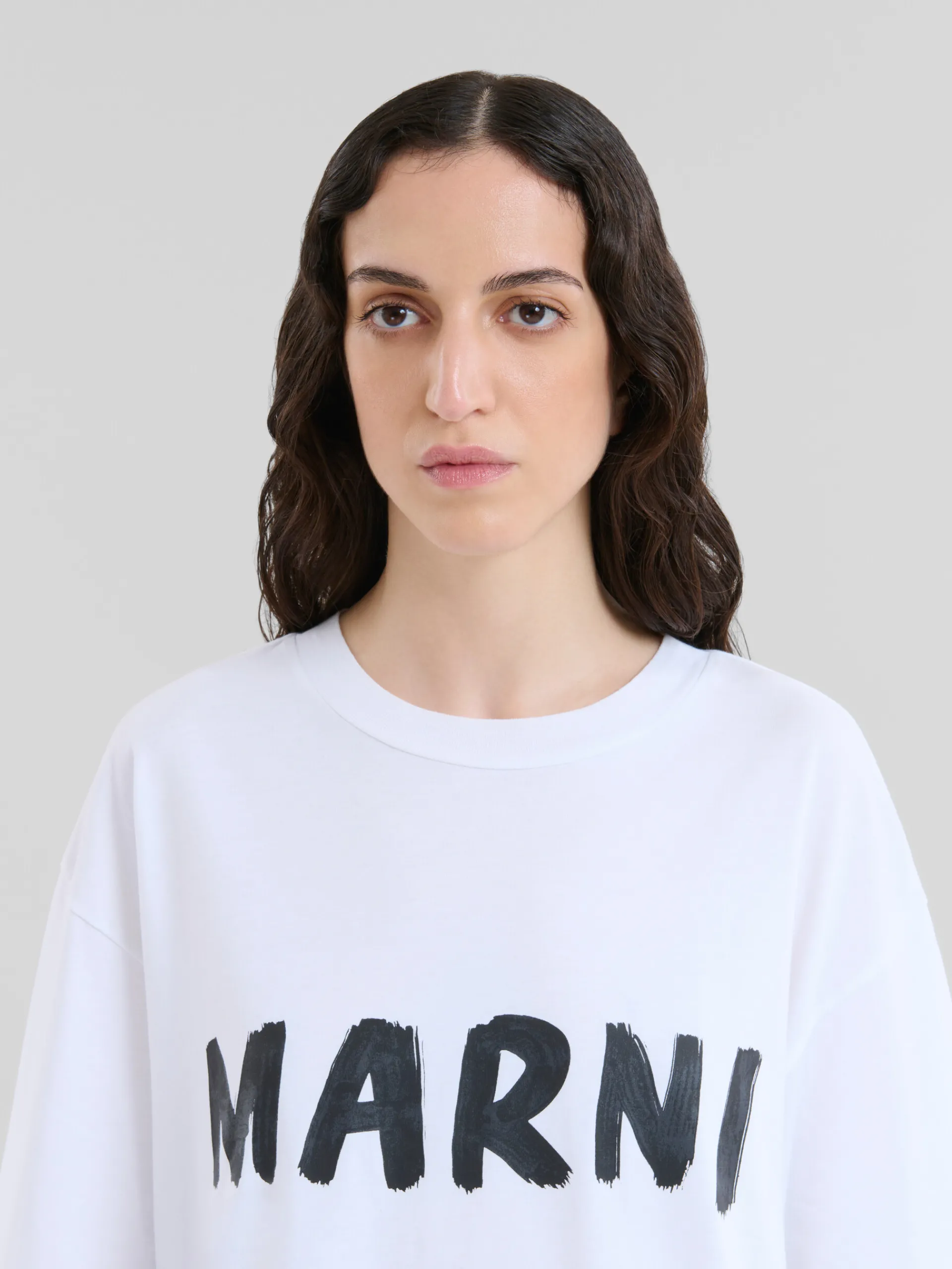Tops & T-Shirts>Marni White Organic Cotton T-shirt With Logo LILYWHITE