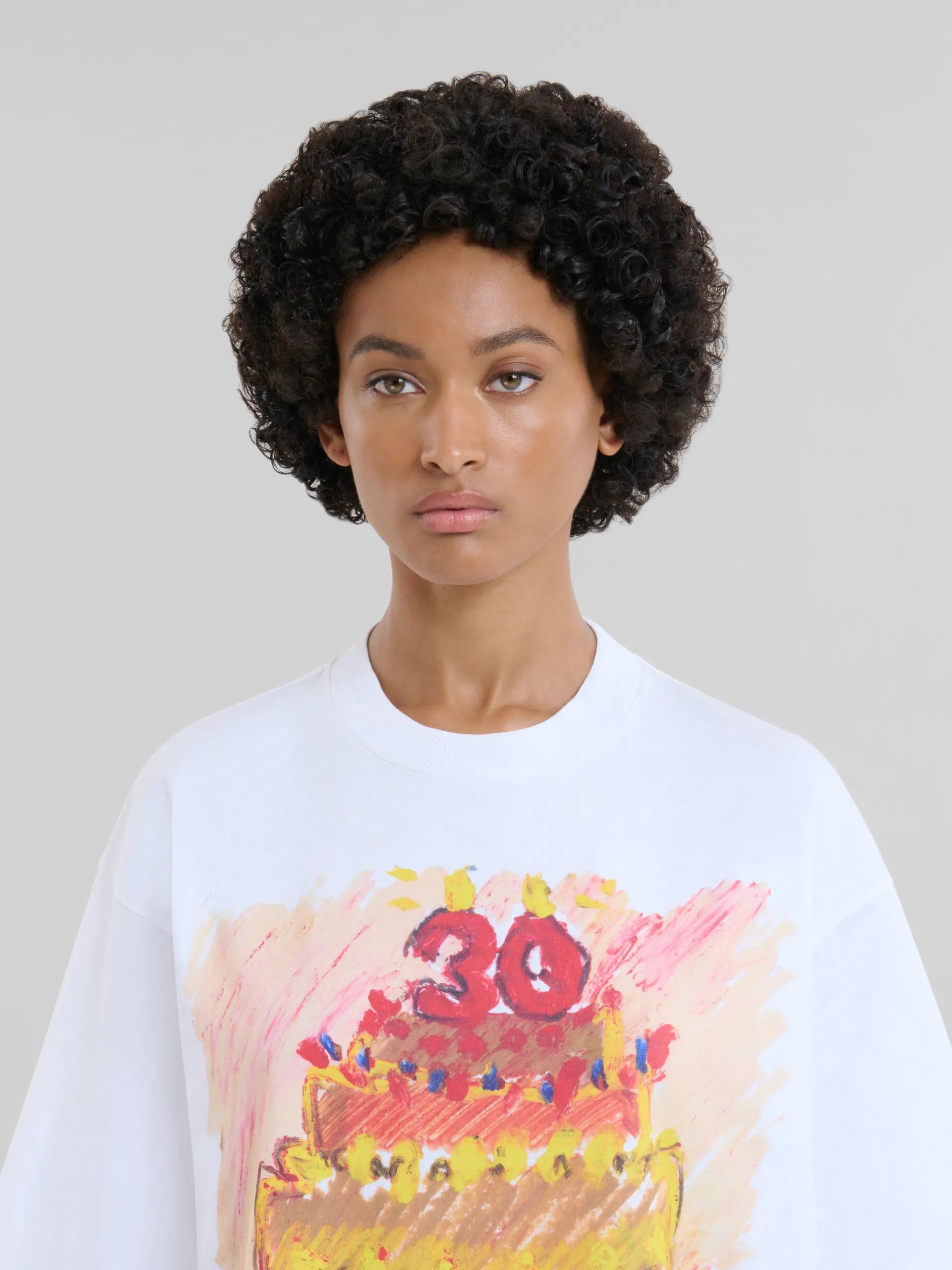 Tops & T-Shirts | Tops & T-Shirts>Marni White Organic Cotton T-shirt With 30th Anniversary Print LILYWHITE