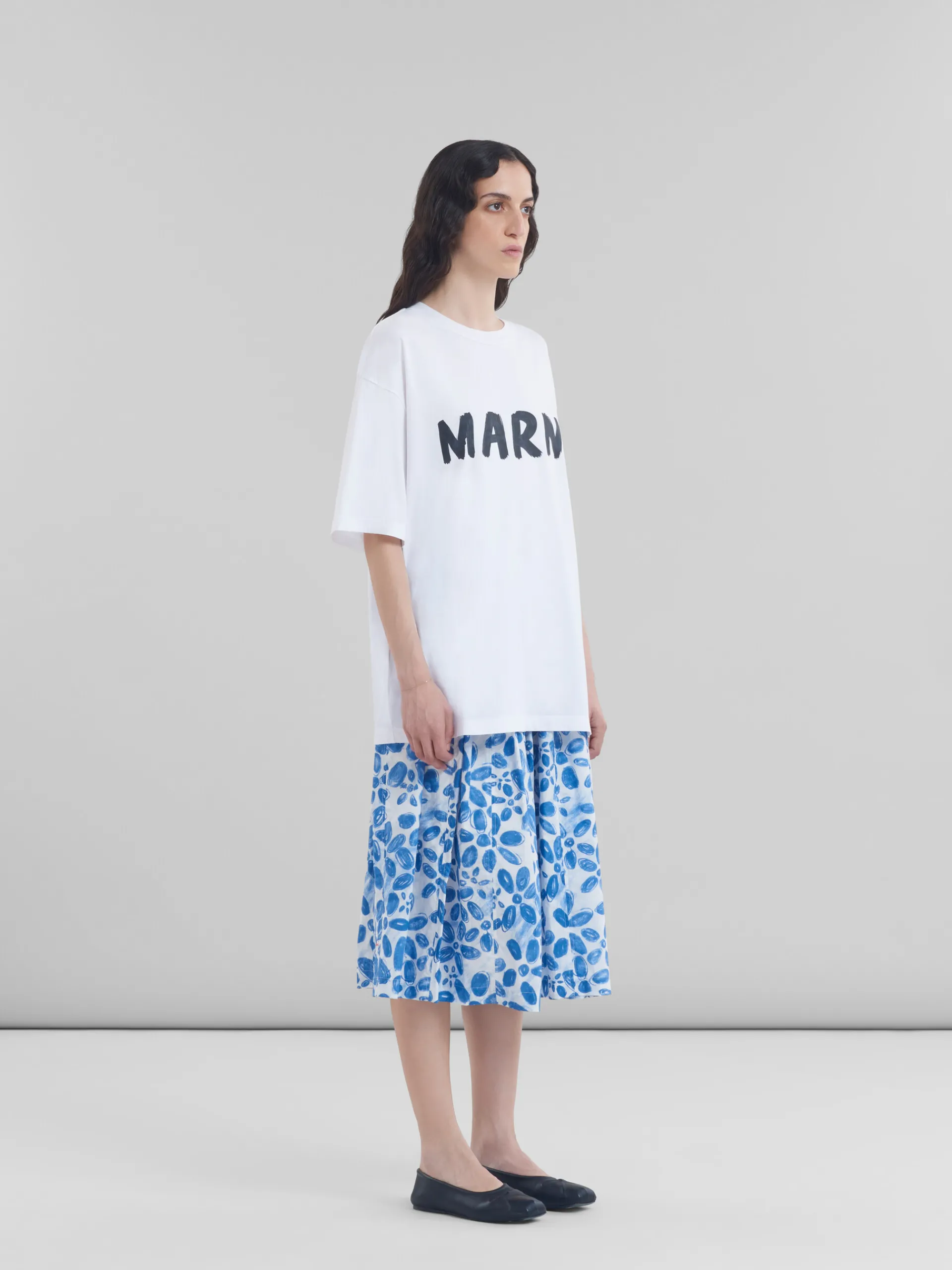 Tops & T-Shirts>Marni White Organic Cotton T-shirt With Logo LILYWHITE
