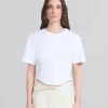 Tops & T-Shirts>Marni White Organic Jersey Corset T-shirt LILYWHITE