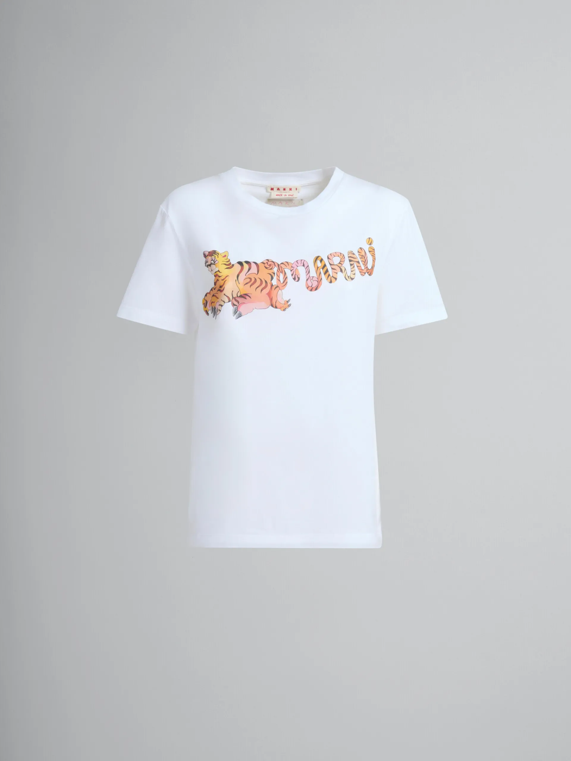 Tops & T-Shirts>Marni White Organic Jersey Regular-fit T-shirt With Print LILYWHITE