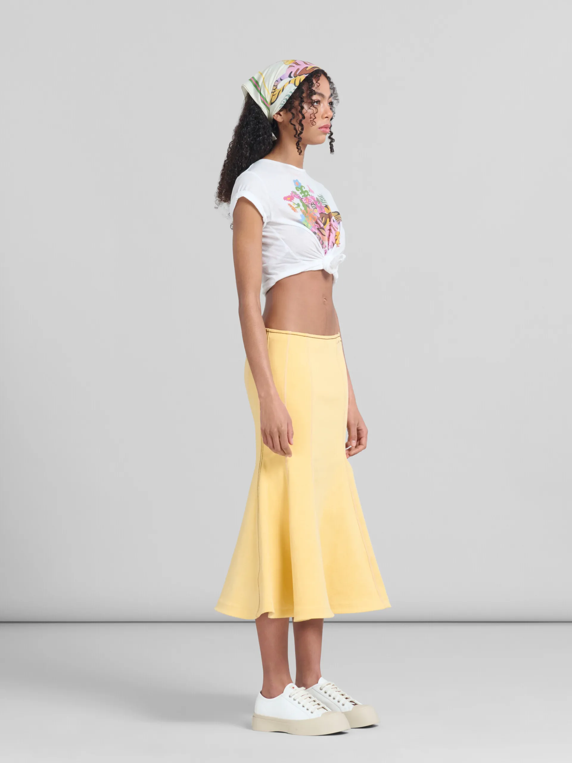 Tops & T-Shirts>Marni White Organic Jersey Slim-fit T-shirt With Print LILYWHITE