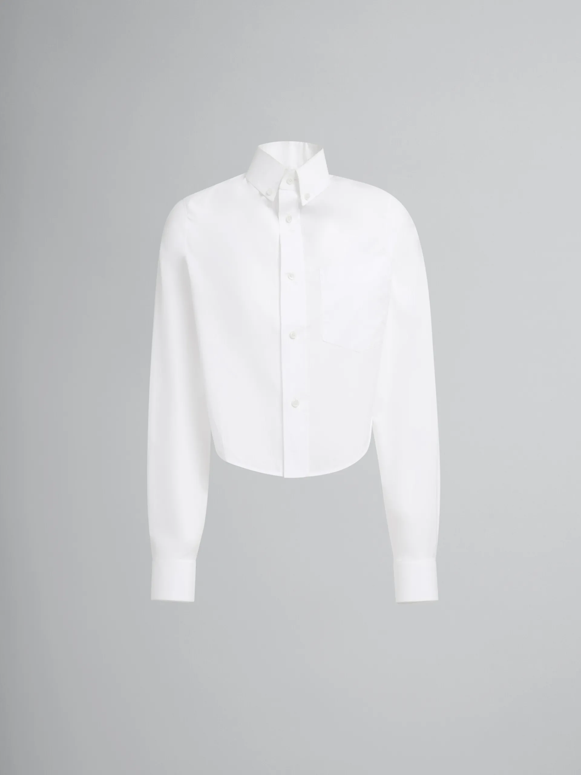 Tops & T-Shirts>Marni White Organic Poplin Cropped Shirt LILYWHITE