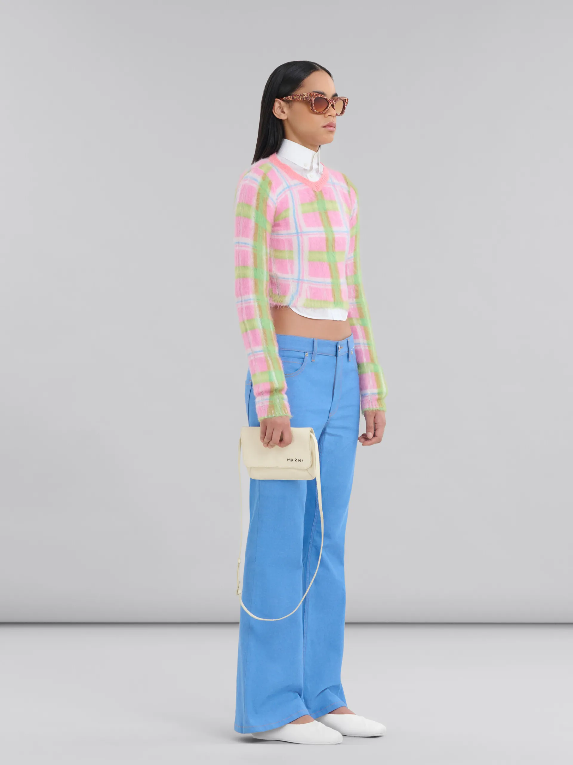 Tops & T-Shirts>Marni White Organic Poplin Cropped Shirt LILYWHITE