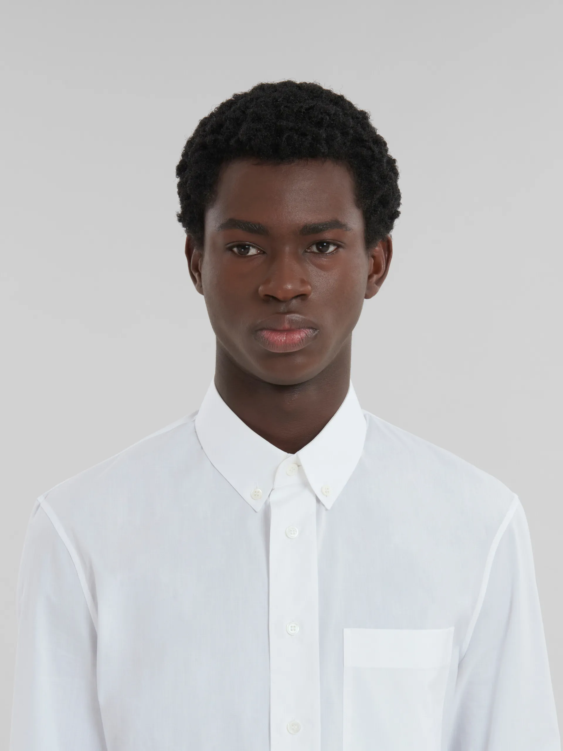 Tops & T-Shirts>Marni White Organic Poplin Shirt With Cropped Hem LILYWHITE