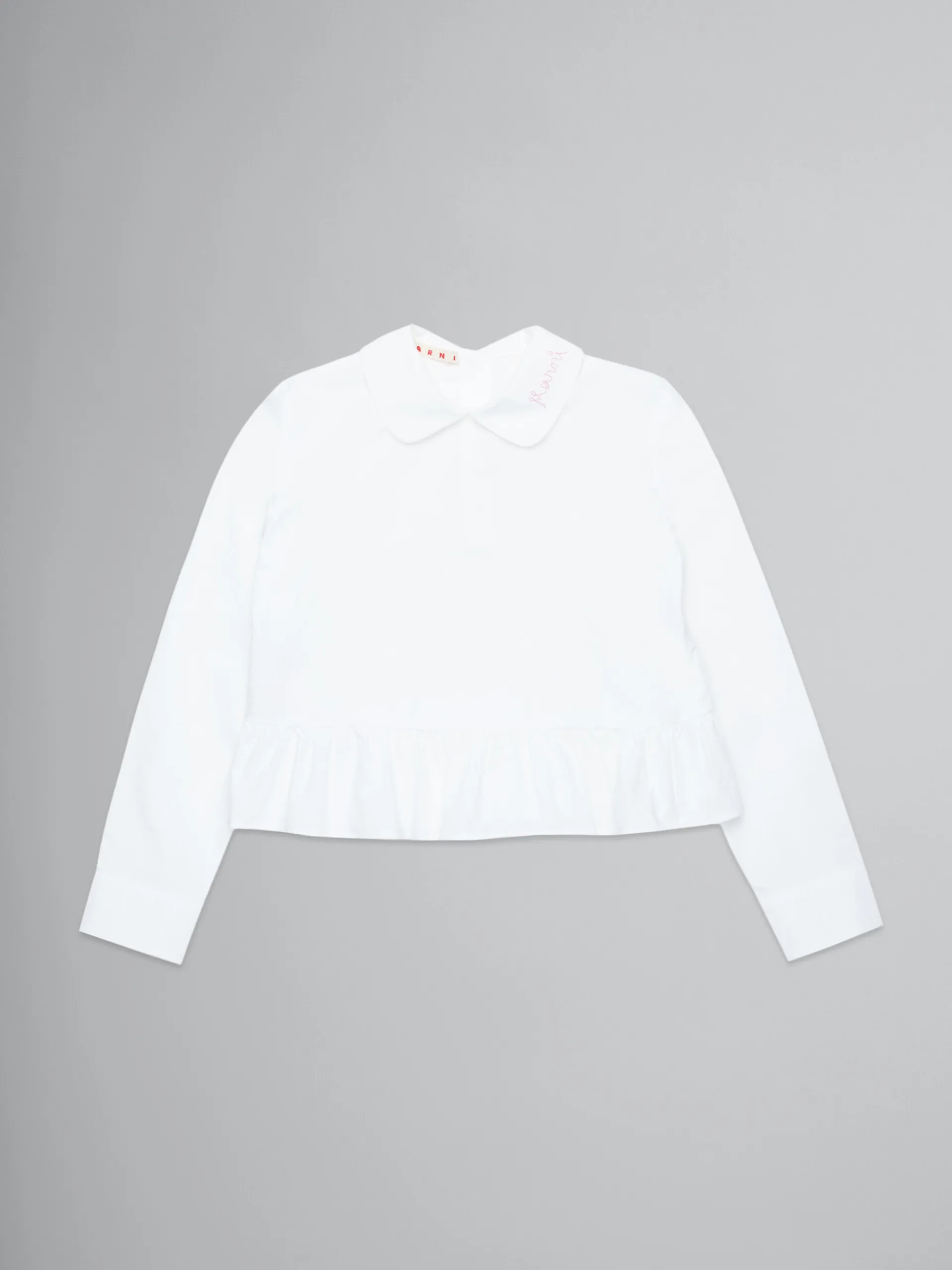 Kids>Marni White Poplin Shirt With Logo On Collar LILAC SACHET