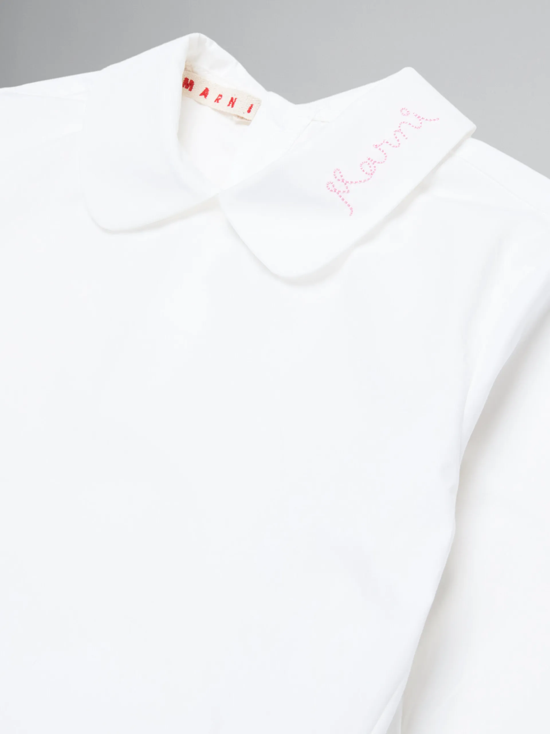 Kids>Marni White Poplin Shirt With Logo On Collar LILAC SACHET