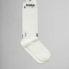 Socks>Marni White Ribbed Cotton Socks With Mending ALABASTER