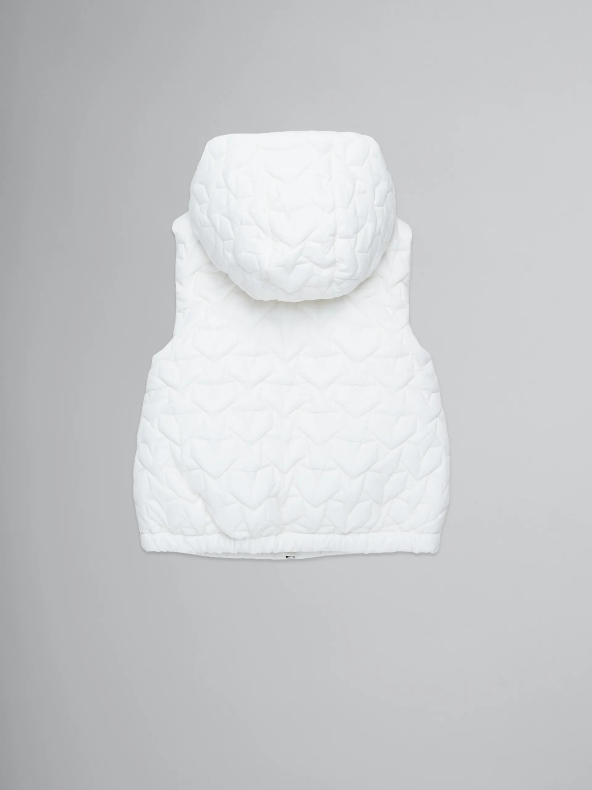 Kids>Marni White Sleeveless Padded Jacket With Stars NATURAL