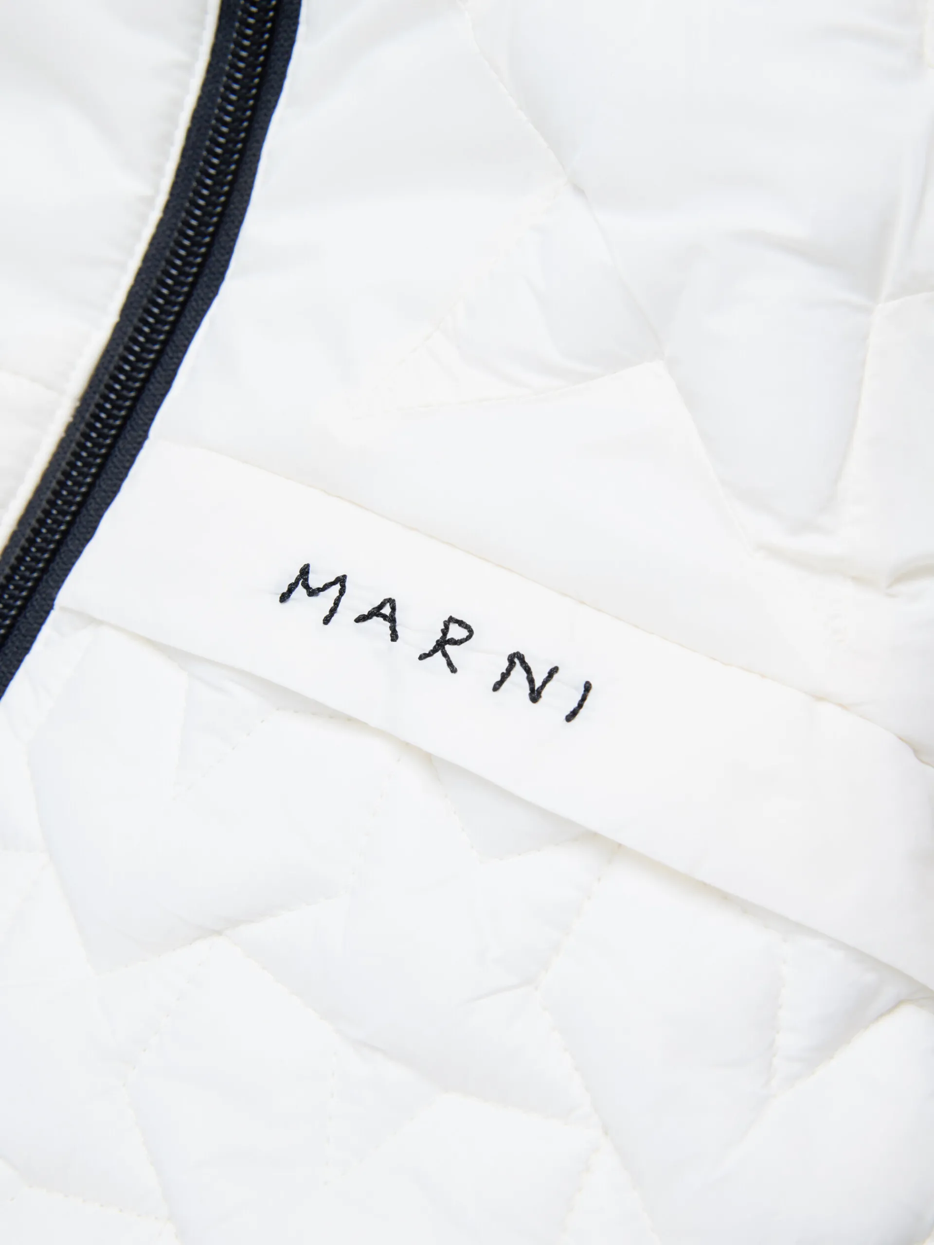 Kids>Marni White Sleeveless Padded Jacket With Stars NATURAL
