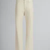 Matching Sets | Pants>Marni White Wool And Coated Fabric Five-pocket Trousers LILYWHITE