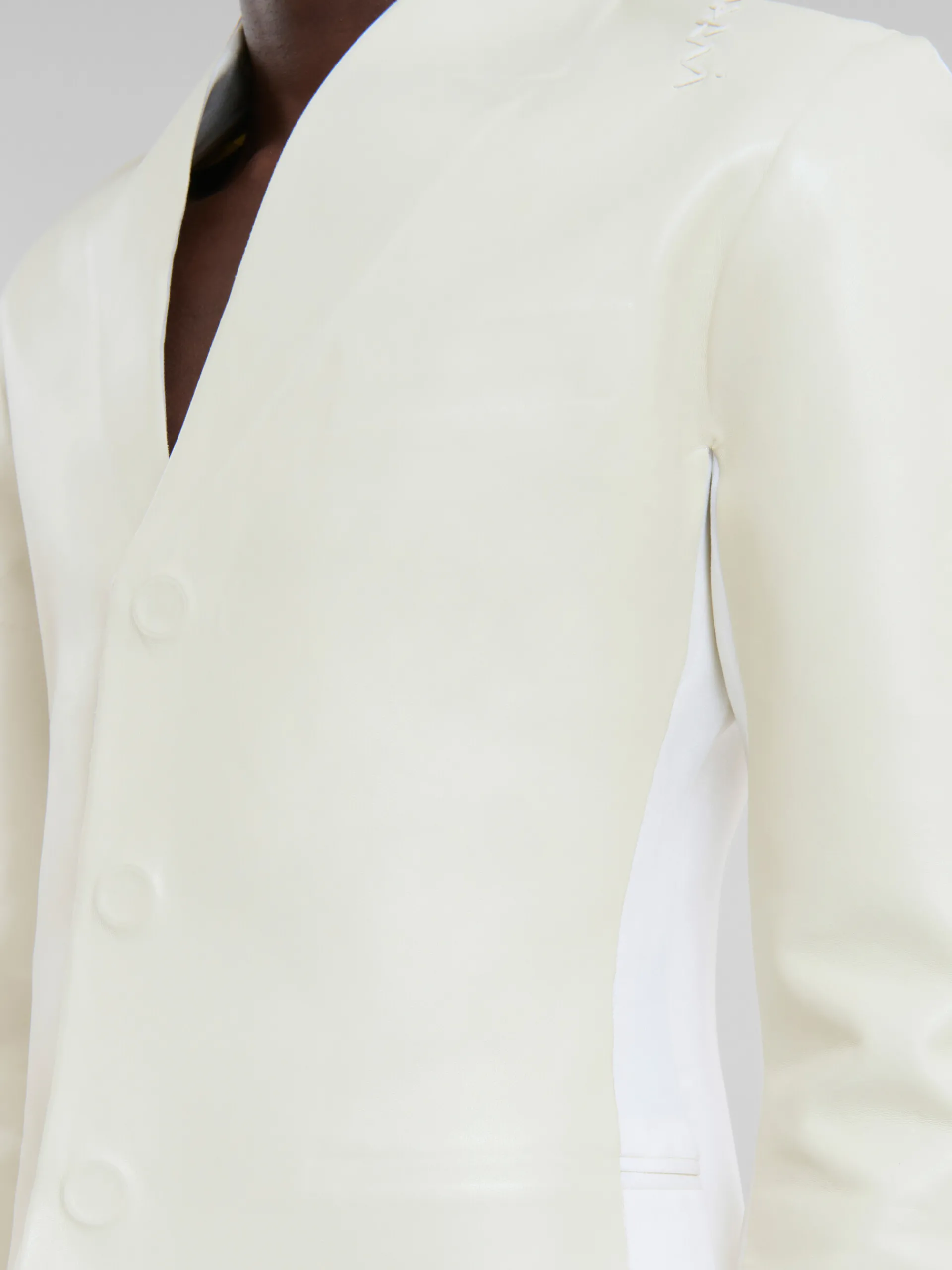 Matching Sets | Coats & Jackets>Marni White Wool And Coated Fabric Blazer LILYWHITE